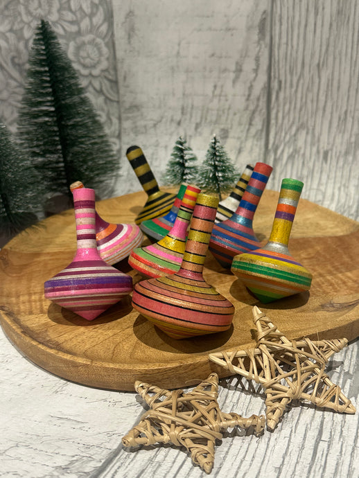 Hand-turned Spinning Tops