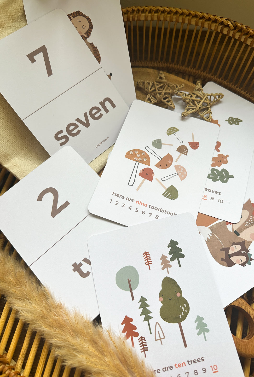 Woodland Animal Number Flashcards